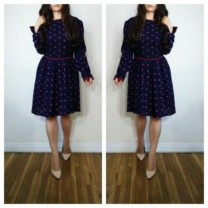 Vintage Fall Dress Size 8 Indie Fit Flare Boho Mod